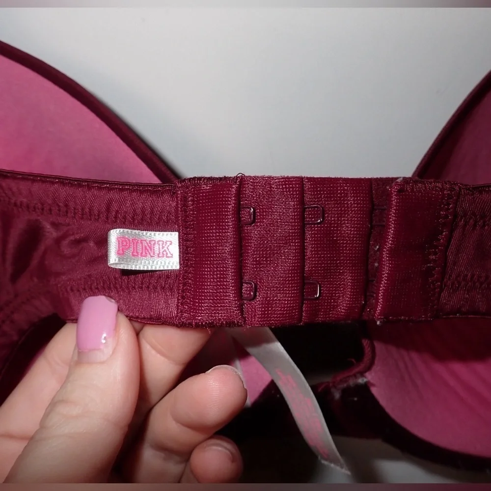 Victoria’s Secret PINK Maroon Underwire T Shirt Bra size 36D